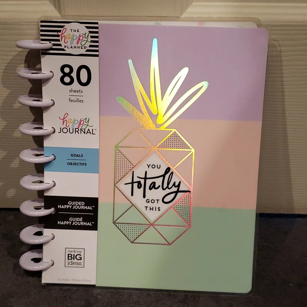 The happy planner GOALS guided happy journal pineapple 